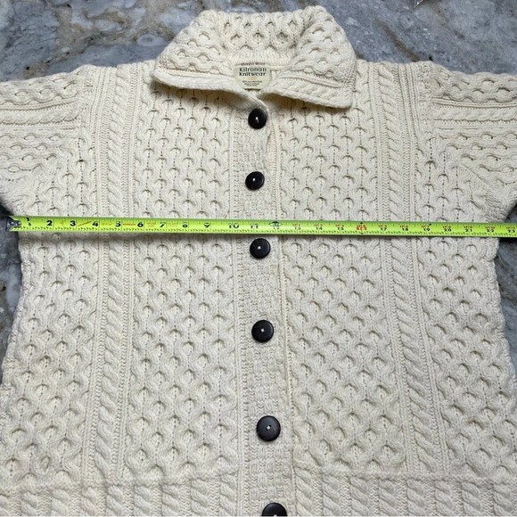 KILRONAN Knitwear ARAN IRISH Chunky Cardigan Honeycomb Sweater New Merino Wool M - Picture 6 of 10